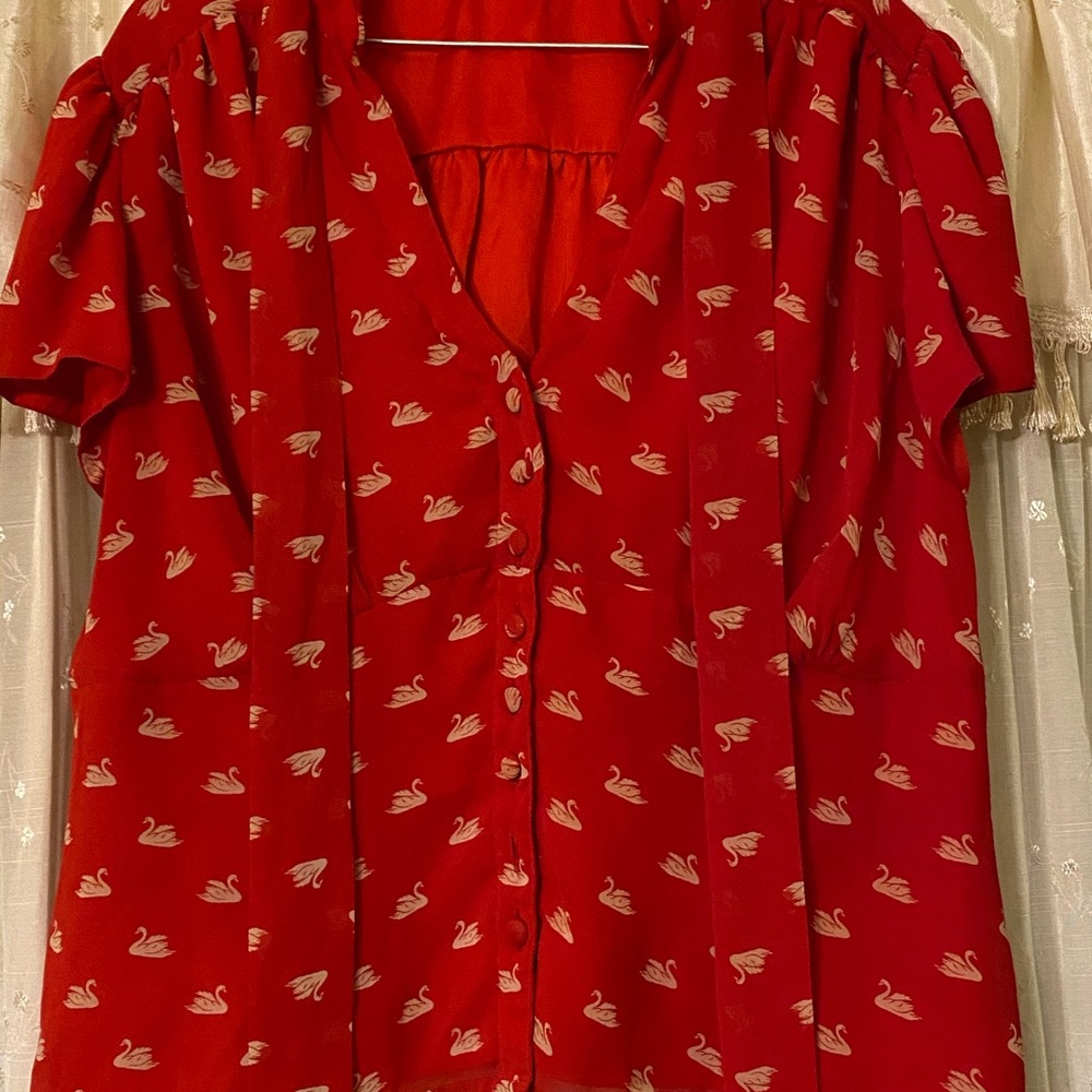 eShakti Swan Blouse with bow